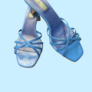 Paris Texas Blue Strappy Sandals Elegant Design